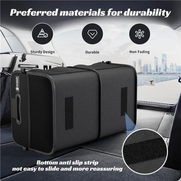 Trunk Organizer for Car - 70L Collapsible Car Storage with 11 Pockets & Handles - Picture 3 of 7